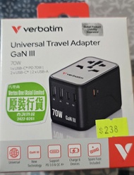 Verbatim Universal Travel Adapter GaN III (70W) 全新