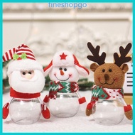Fine Clear Container with Lid Christmas Cookie Bottle Plastic Candy Bottle Snowman