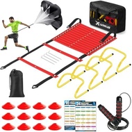 X-UMEUS Agility Ladder Speed Training Equipment Set-20ft Agility Ladder,12 Soccer Cones,4 Hurdles, J