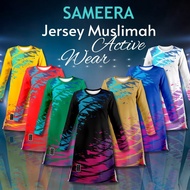 HIJAU MERAH Muslimah Couple Jersey School Sports Set Active Wear Red Blue Green Yellow Microfibre