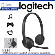 LOGITECH H340 USB COMPUTER HEADSET HEADPHONE WITH DIGITAL AUDIO & NOISE CANCELLING MICROPHONE, ADJUS