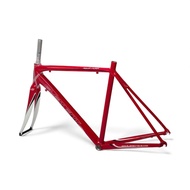 Khung sườn nhôm kèm phuộc Element màu sơn đỏ chất nhôm sườn road 700c (thắng rim) dành cho xe đạp