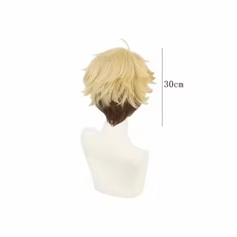 Anime Cosplay Narukami Arashi Wig Short Curly Blonde Brown Synthetic Hair Peluca For Frieren Festiva