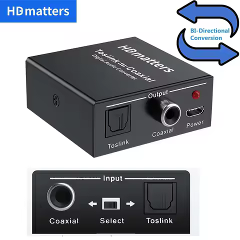 Two Way Digital Audio Converter Repeater Digital Coaxial to Optical Toslink Audio Converter BI-direc