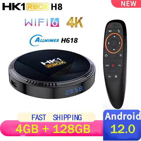 HK1 RBOX H8 Smart TV Box ﻿Android 12.0 Allwinner H618 Quad Core TV BOX 3D 6K 4K BT5.0 Wifi6 4G 128G 