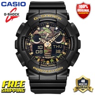 Original G-Shock GA100 Men Women Sport Watch Japan Quartz Movement 200M Water Resistant Shockproof and Waterproof World Time LED Auto Light Gshock Man Boy Girl Sports Wrist Watches with 4 Years Official Warranty GA-100CF-1A9 (Ready Stock Free Shipping)