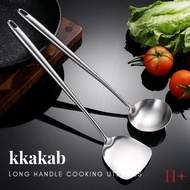 Hostar Kkakab Stainless Steel Cookware Long Handle 44cm Sutil Sodet Ladle Skimmer Strong Thick Durab