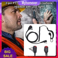2 Pin PTT MIC Headset with led light For Baofeng Radio BF-777S/888S UV-5R With P
