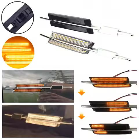 2X LED Dynamic Side Marker Lamp Turn Signal Sequential Car Blinker Lights For BMW 325i/325xi/328i/32