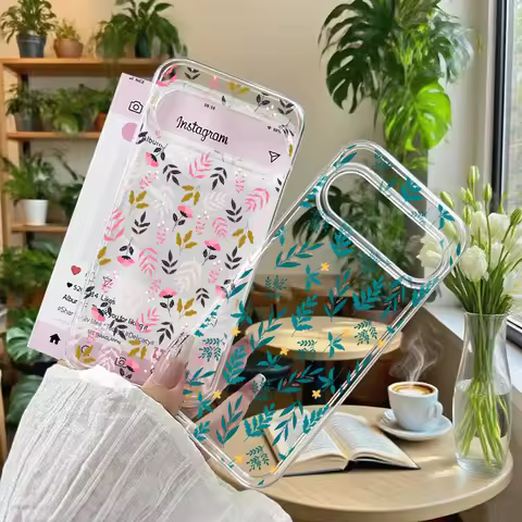 Beautiful Green Leaves and Flowers Phone Case for Google Pixel 10 9 9Pro XL 8A 8Pro 8 7 7A 7Pro 5G S