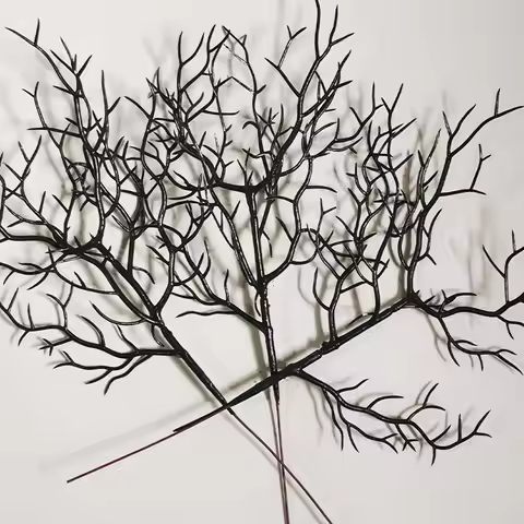 10pcs Black Halloween Artificial Dead Branch Antlers Shape Non-fading Artificial Plastic Tree Branch