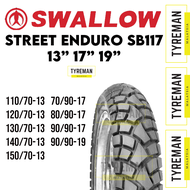 TAYAR MOTOSIKAL Swallow Street Enduro SB-117 13" 14" 17" 18" 19" Dual Purpose Tyre for NMax, LC135, SYM (Cross S Alternative)