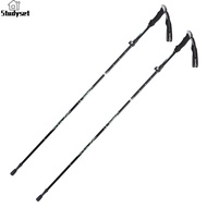 Studyset IN stock 2pcs Collapsible Trekking Pole 5 Segment Comfortable Breathable Outdoor Walking Stick For Men Women