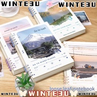 WINTE3U Horizontal Line Notebook, B5/A5 Detachable Loose-Leaf Notebook,  Oil Paint Cover 60 Sheets H
