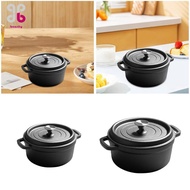 [Baosity] Cast Iron Dutch Oven Double Ear Kitchen Cookware,Casserole Dish,with Lid for