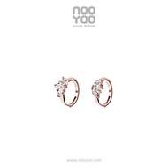 NooYoo ต่างหูสำหรับผิวแพ้ง่าย Hoop Marquise  (ขาว/โรสโกลด์)