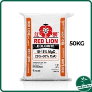 RED LION Dolomite 15-18% MgO 28-30% CaO 50kg Soil Calcium Hydroxide Hydrated Lime Fertilizer Baja Kapur Pertanian