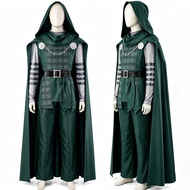 Doctor Doom Costume Avengers Doomsday Cosplay Green Hooded Cloak Battle Suit Full Set Halloween Part