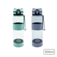 Lock &amp; High-Quality Silicone Handle Water Bottle 900ml Morandi Green/Morandi Blue [Jama]