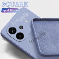 Liquid Silicone Case For iQOO Z9 Z9x Turbo 5G Z 9 Z 9x iqz9 2024 Straight Edge Soft Flexible TPU Bum