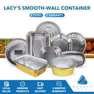 LACY'S Aluminium Foil Tray with Lid | Heavy Duty Catering Pan | Size Square / Rectangle / Round / He