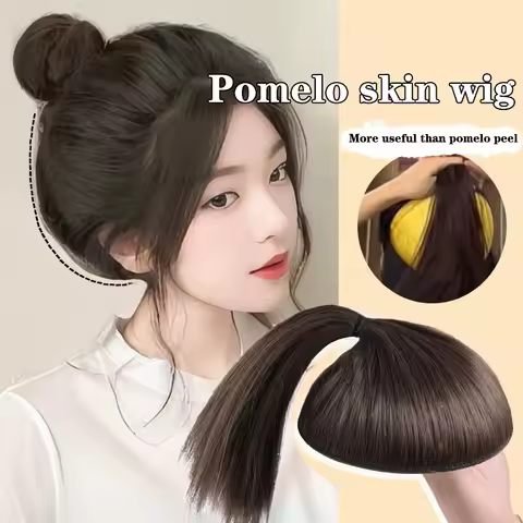 Pomelo Skin Wig Meatball Head High Ponytail High Cranial Crest Panfa Artifact Fluffy And Natural Sty