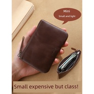 dompet perempuan dompet perempuan kecil Men Leather Short Mini Small Coin Wallet