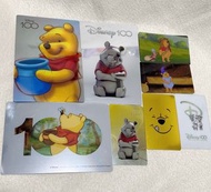 (鏡面膠卡片)日本100週年絕版迪士尼小熊維尼 維尼熊 Pooh Winnie the Pooh小豬Piglet屹耳Eeyore跳跳虎Tigger公仔明信片Postcard生日賀卡。鋼牙與大鼻奇奇 C