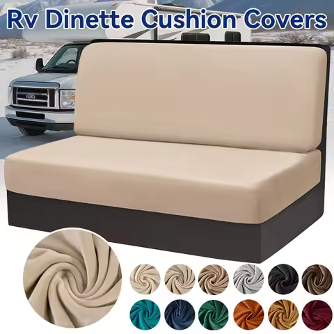 2pcs/set Velvet RV Chair Sofa Covers Luxury Elastic Dinette Sofa Seat Cushion Cover Removable Washab