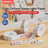 NIIMBOT D11 D110 D101 Printer Sticker Label Cute Cartoon Thermal Waterproof School Name Tag