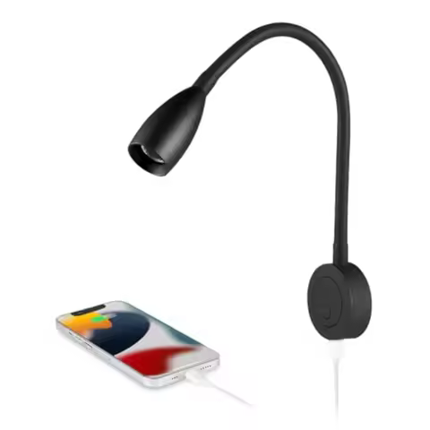 12V Dimmable Reading Light RV Boat Bedside Reading Lamp LED Spotlight for Camper Van Travel Trailer 