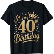 Men's cotton T-shirt Funny It's My 40th Birthday for Women 40 Year 40th Birthday T-Shirt