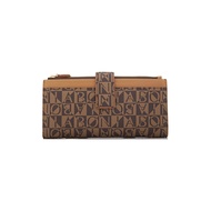 Bonia Dark Brown Monogram Long 3 Fold Wallet