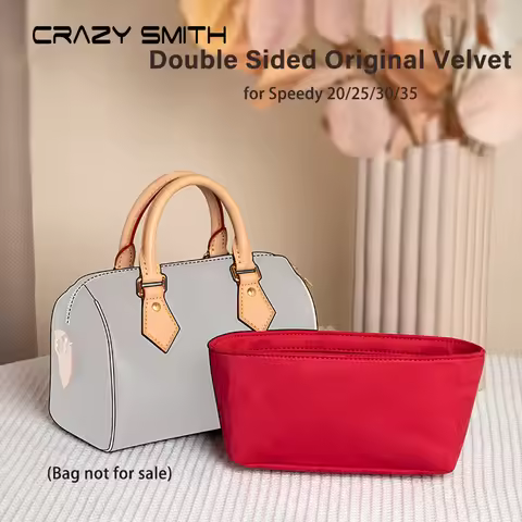 CRAZYSMITH Original Velvet Bag Organizer For LV Speedy 20 25 30 35 Purse Insert Handbag Inner Bag Po