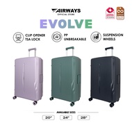 Airways Evolve (24") Polypropylene Hard Case 8-Wheels Spinner Luggage Lifetime Shell-Crack Warranty 