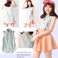 ANA Light Denim SS Top Baju Atasan Wanita Branded