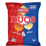 !️ Smith’s Duos – Hot Wings & Ranch Crinkle Cut Potato Chips 150g