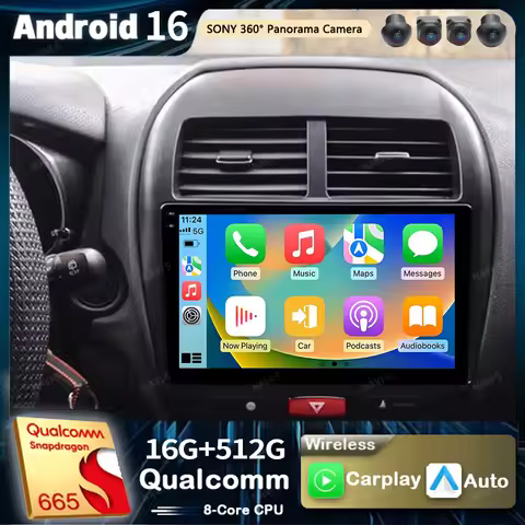 Android 16 For Mitsubishi ASX 1 2010-2019 2K QLED Stereo Car Radio Multimedia Video Player GPS AI Vo