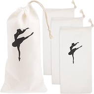 4Pcs Ballet Shoe Bags Canvas Pointe Shoe Bags Ballet Shoe Bags Dance Shoe Pouch Ballet Supplies, 13*