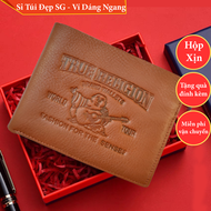 [mua 2 giảm 20%] Ví Nam Ông Địa Da Bò Thật 1-0-0% in 3D hình Ông Địa mang tài lộc và may mắn cho gia