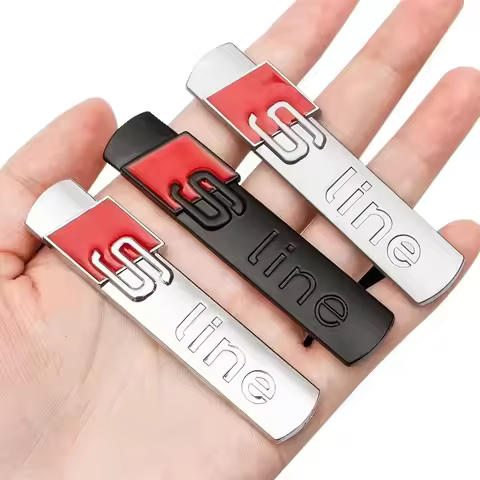 S-Line Car Stickers Metal Badge Auto Fuel Tank Trunk Decals For Audi S Line A3 Q5 A1 TT R8 Q3 A8 A4 