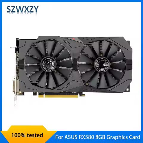 For ASUS RX580 8GB Computer Graphics Card ROG Gaming Independent Graphics Card RX 580 8GB 256Bit GDD