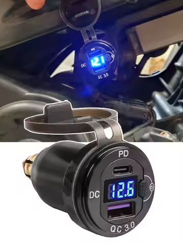 LED Power Type-C Adapter For BMW S1000XR 30W PD QC3.0 12V Motorcycle USB Socket Charger For R1200GS 