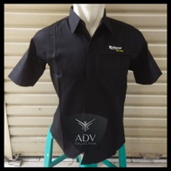 KEMEJA Richeese Factory Shirt, Black Short Sleeve Men's Uniform