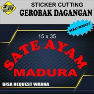 Stiker cutting Kaca Gerobak SATE AYAM MADURA (bebas request) sp 04