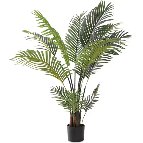 Artificial Tree - Areca Palm Faux Trees Outdoor - Artificial Plants for Home Decor Indoor - 4ft Trop