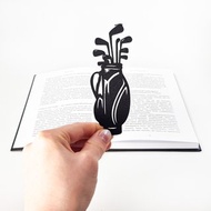 高爾夫球袋金屬書籤 - 極簡高爾夫閱讀配件