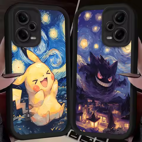 Starry Sky Painting P-Pokemon Case For Xiaomi Redmi Note 13 14 12 11 Pro Plus 5G 14S 12S 11S 10S 10 