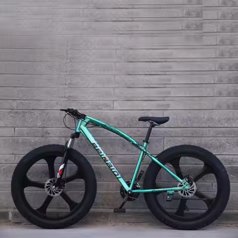 26inch Fat Tire Snow Bike Steel Frame 7 Speed Disc Brake Suspension Front Fork Sport Mountain Bike