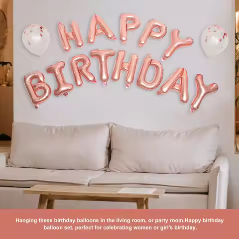 1 Set Happy Birthday Balloon Kit Shiny Party Decorations For Girls Women 60Th 30Th 25 23 Birthday De